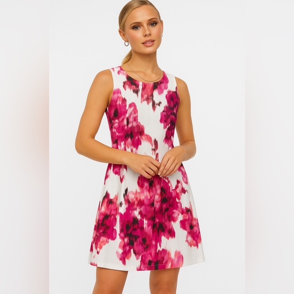 Jessica Howard Dresses & Skirts - Jessica Howard Floral Watercolor Lined Sleeveless Dress Size 6